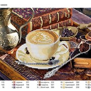 Схема для частичной вышивки бисером Натюрморт с кофе фото