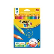 Карандаши цветные BIC Kids ECOlutions Evolution, 18 цветов, пластиковые, заточенные, европодвес, 937513