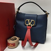 Женская кожаная сумка VALENTINO (Blue/Red) фото