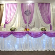 Свадебное оформление стола молодых, банкетных залов фото