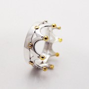 Серебряное кольцо “Венец“ с цирконом от WickerRing фотография