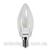 Светодиодная LED лампа Maxus 3Вт, 3000К, Е14, LED-265 C37 CL-C