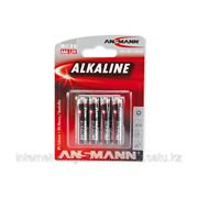 Батарейки ANSMANN Alkaline-Red-1.5V-AAA-4шт. в упаковке