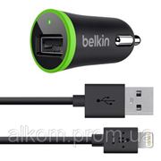 Зарядное устройство Belkin USB MicroCharger (12V + Apple Lightning cable, USB 2.1Amp), Черный фотография