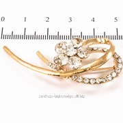 Брошь ''Цветок с петлей со страз'', ( 4 см) 222151(13) фото