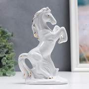 Сувенир керамика “Белоснежный конь на дыбах“ с золотом 16,5 см фото