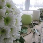 Флористическое оформление стола молодых
