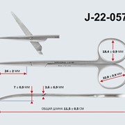 Ножницы глазные верт/из. тупоконечные 115мм н-42 J-22-057 фото