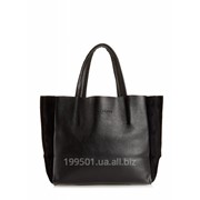 Кожаная сумка с велюровыми вставками soho-black-velour