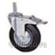 Промышленное колесо поворотное с болтовым креплением с тормозом d=100 mm фото