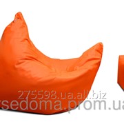 Оранжевое кресло мешок подушка 120*140 см и пуфик-кубик из ткани Оксфорд, кресло-мат