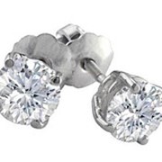 Серьги золотые гвоздики с бриллиантами SI1/G 0.70Ct фотография