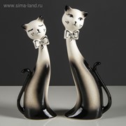 Набор статуэток “Коты сладкая парочка“, серый, 28 см фотография