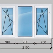 Окно металлопластиковое TM Vitral. 2100х1370 с 2-мя пов-отк. створками фото