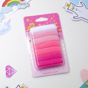 Резинки для волос “Махрушка“ (набор 7 шт.), розовый градиент фото