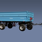 Прицеп тракторный ПТС-4-02, грузоподъемностью 4000 кг, для перевозки различных грузов. Объем кузова 8 куб. м. Тягачи: трактора МТЗ-80/82, ЮМЗ-6Л/6М, Т-50/50А