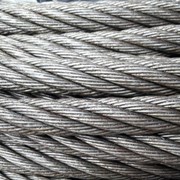 Канат ГОСТ 3077-80 D= 4,6-46 мм, светлый оцинкованный черный фото