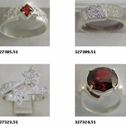 Кольца серебряные (Ag), серебро 925° пробы с драгоценными, полудрагоценными и синтетическими вставками фото