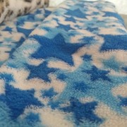 Махровая ткань Velsoft (Голубенькие звездочки на белом ) фото