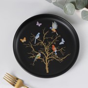 Тарелка пирожковая «Колибри», 19,5×2 см, цвет черный фотография