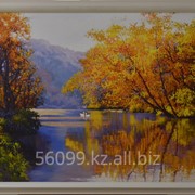 Картина “Лебеди в пруду“ 66х81, 30х40 фотография
