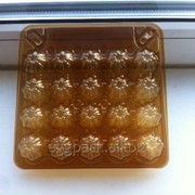 Упаковка для перепелиных яиц на (20) ячеек ПЭТ прозрачная коричневая