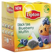 Черный чай в пирамидках Lipton Blueberry Muffin 20 пир * 1,7г фотография
