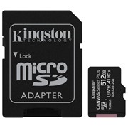 Карта памяти microSDXC 512 GB KINGSTON Canvas Select Plus UHS-I U3,100 Мб/с (class 10), адаптер, SDCS2/512GB фото