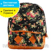 Женская сумка школьный рюкзак портфель из ткани с цветами модная 2014 фото