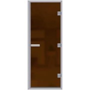 Дверь 60G для хамама (турецкой бани) 8х 20, бронза матовое фотография