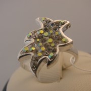 Кольцо, серебро Ag 925° пробы, вес - 4,98 грамм, вставка: камни драгоценные , полудрагоценные