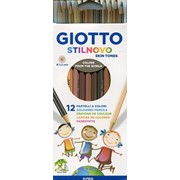 Набор цветных деревянных карандашей Giotto Stilnovo Skintones, имитирующие оттенки кожи, 12 штук 12 цветов фотография