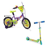 Велосипед детский 2-колесный - ВИННИ-Пух + Скутер - ВИННИ ПУХ фото