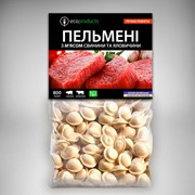 Пельмени ручной лепки EcoProducts 0,800 грам с мясом: говядина и свинина фото