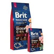 Brit Premium by Nature Dog 15кг Adult L Chicken&Rice Сухой корм для взрослых собак круп пород Курица фотография