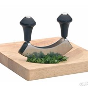 Нож для зелени из нержавеющей стали с деревянной доской Kitchen Craft (129062) фотография
