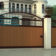 Відкатні ворота, откатные ворота со средней балкой фото