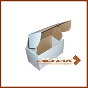 Картонная коробка самосборная 300х130х130, белая, производство, продажа фотография