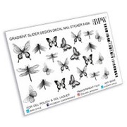 BPW.Style, Слайдер-дизайн «Черные бабочки» №6-68b, градиент фото