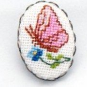 Брошь с вышивкой «Бабочка» фото