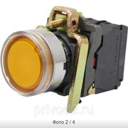 Кнопка XB2-BW3561, с подсв., металл. осн., желтая, 1НО контакт