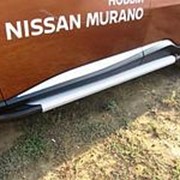Пороги Nissan Murano 2016-наст.время (алюминиевые серебристые Optima) фотография