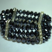 Браслет из черного циркона (3 ряда) фото