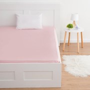 Простыня на резинке Этель 140*200*25 см, цв.розовый, 100% хлопок, мако-сатин, 128 г/м² фото