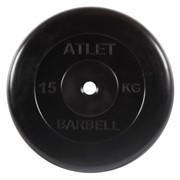 Диск обрезиненный d26мм MB Barbell MB-AtletB26-15 15кг черный фотография