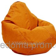 Зеленое кресло-мешок груша 100*75 см из микро-рогожки S-100*75 см, оранжевый фотография