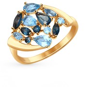 Золотое кольцо с топазами SOKOLOV 714728* фото