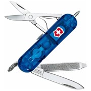 Нож-брелок Victorinox Classic SwissLite, 58 мм, 7 функций, полупрозрачный синий фото