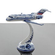 Скульптура Самолет ТУ-134 Гжель