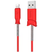 Кабель Hoco X24, USB - Lightning, 2.4A, 1 м, ТПЭ, красный фотография